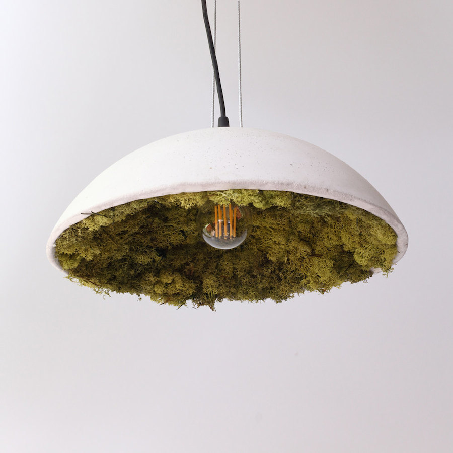 Stylish Clock and Pendant Covered with Icelandic Moss-8