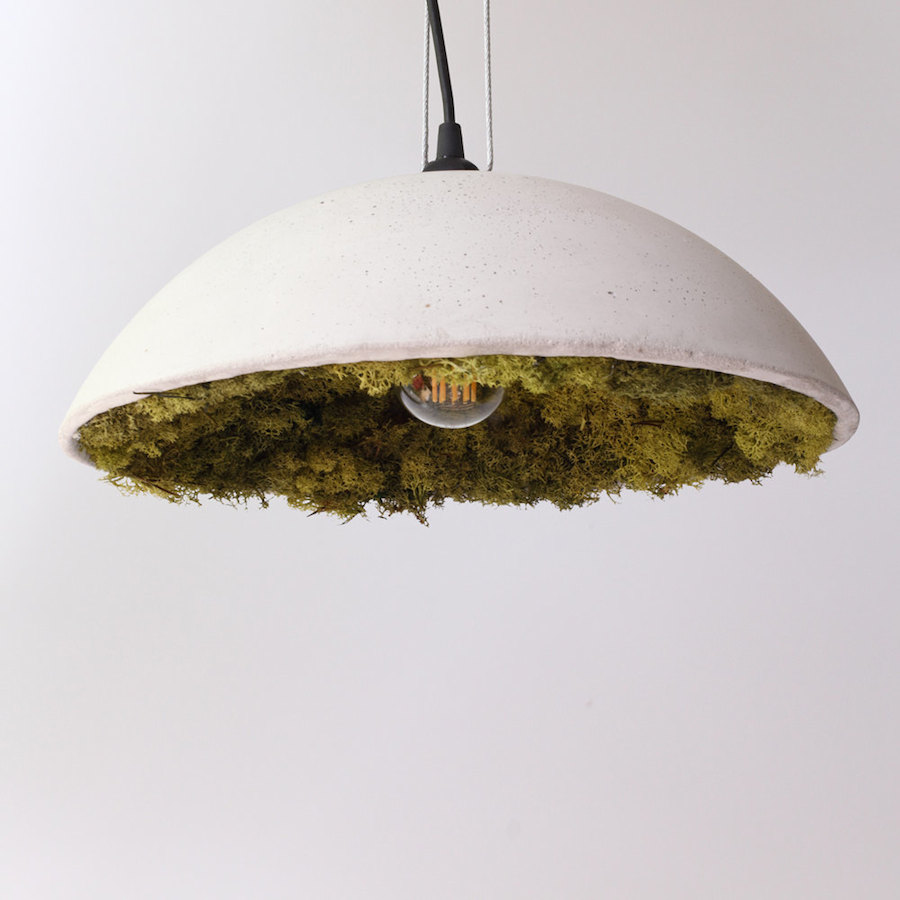 Stylish Clock and Pendant Covered with Icelandic Moss-9