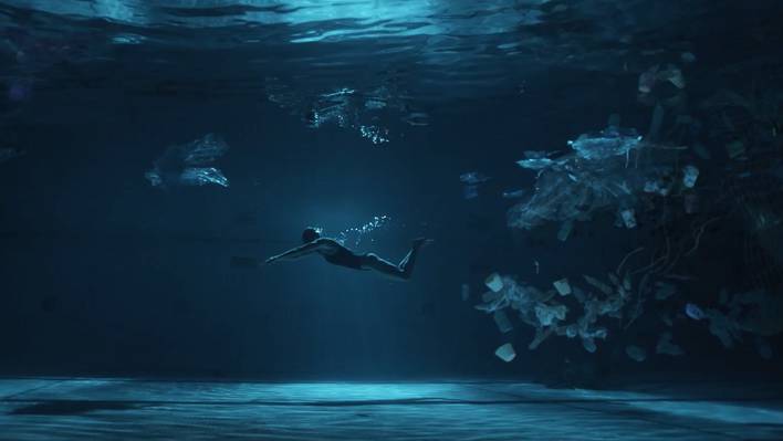 New Adidas Ad for Swimwear Made from Recycled Ocean Plastics