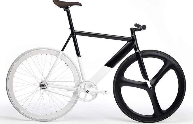 Minimalist Black & White Fixie Bicycle