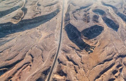 Elevated Perspective of Deserts and Coastlines
