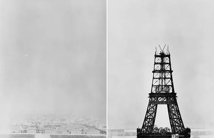 Historical Photographs of the Eiffel Tower Building