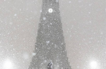 Incredible Snowfall Night In Reykjavik