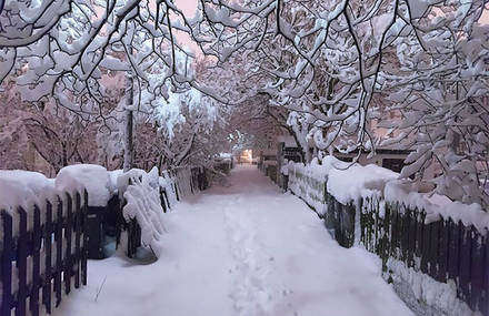 Incredible Snowfall Night In Reykjavik