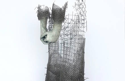 Poetic Sculptures with Metal Mesh