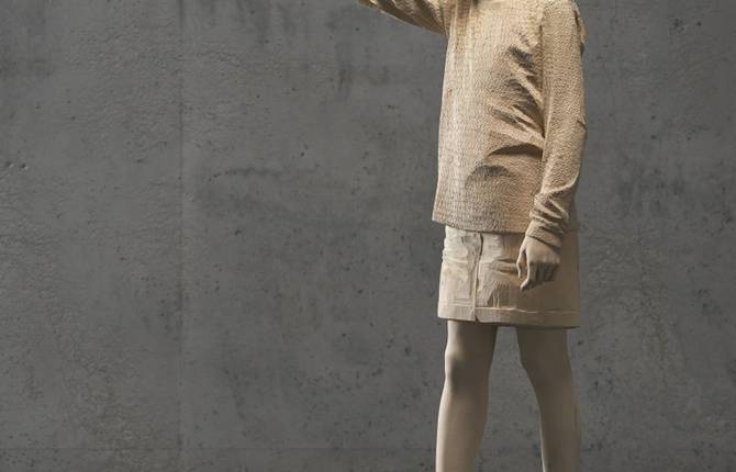 Wooden Surrealist Sculptures with Geometric Shapes