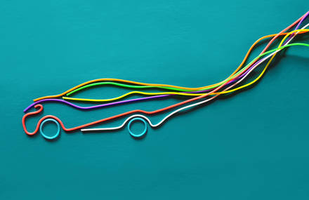 Colorful Car Shape Made with Rubber Bands
