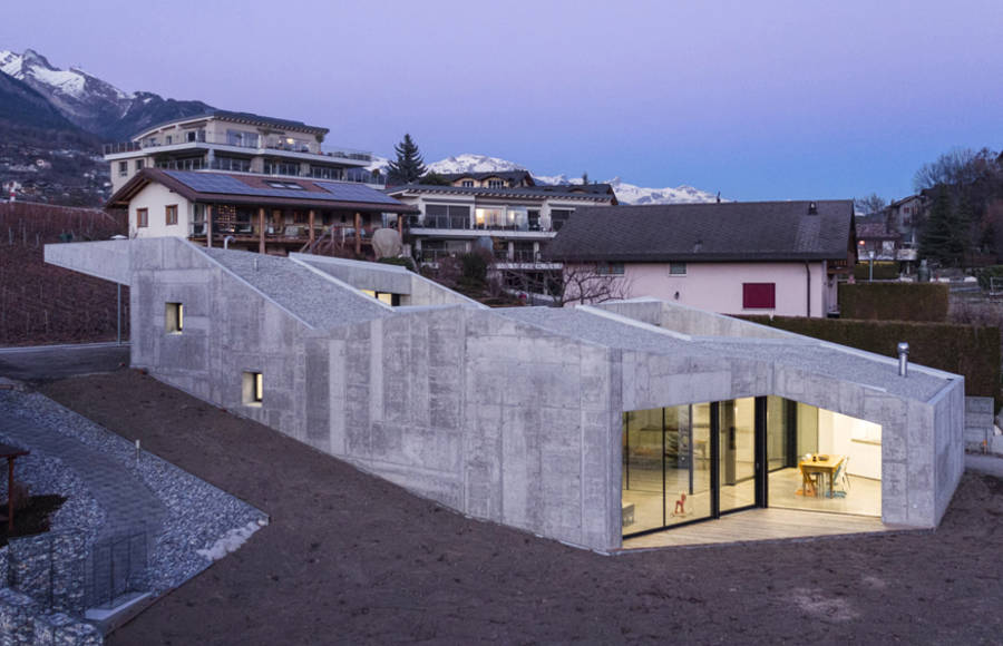 Beautiful Fortress-Like Concrete House in Switzerland