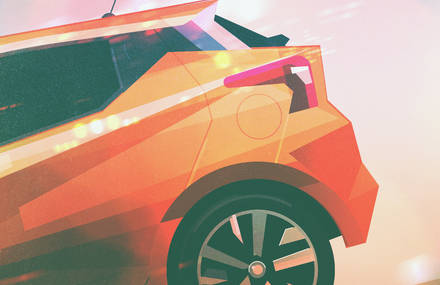 Colorful Car Illustrations by James Gilleard