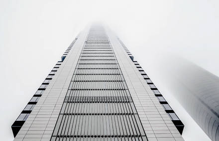 Mysterious Pictures of Madrid Architecture in the Fog
