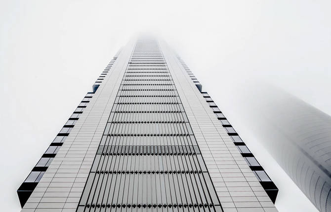 Mysterious Pictures of Madrid Architecture in the Fog