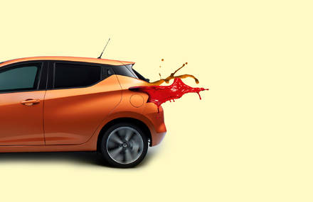 The Micra’s metamorphosis in Paint Splatters by Alessio Franceschetto