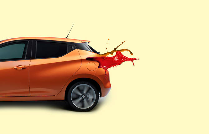 The Micra’s metamorphosis in Paint Splatters by Alessio Franceschetto