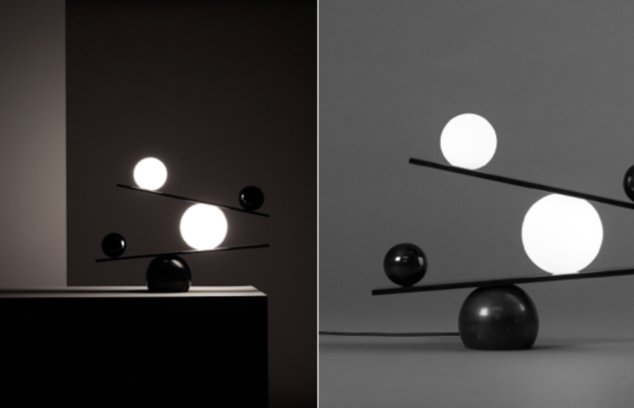 Elegant Balance Lamp Evoking the Fragility of Life
