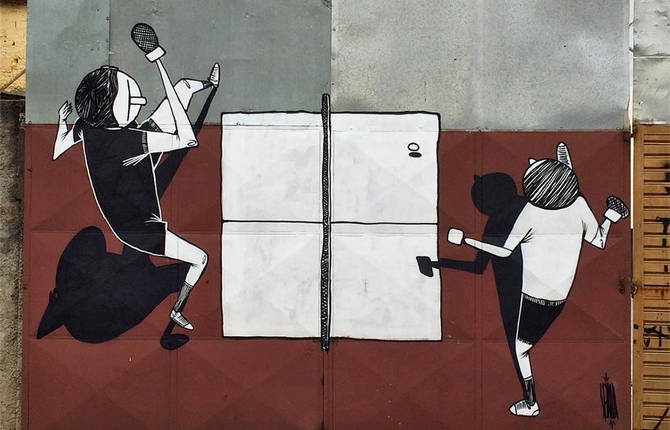 Funny Black & White Mural Artworks