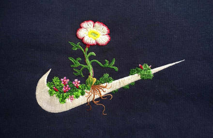 Embroideries on Sportswear Famous Logos