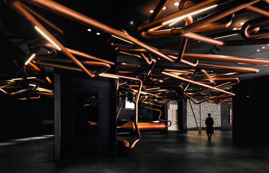 Impressive Copper Pipes in Shanghai Cinema