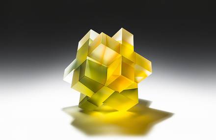 Geometric & Colorful Glass Sculptures by Jiyong Lee