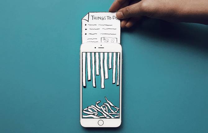 Quirky iPhone and Paper Art