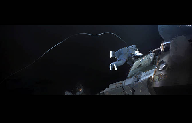 Poetic Illustrated Story in Space by Thomas Dubois