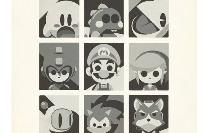 Minimalist Print of Heroes & Vilains in Video Games