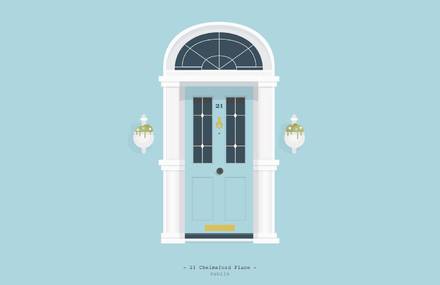 Colorful Doors of Dublin Illustrations