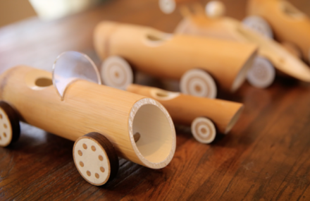 Cute Little Cars Toys Made of Bamboo