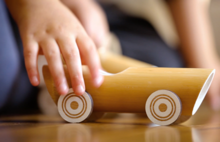 Cute Little Cars Toys Made of Bamboo