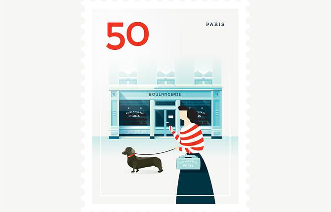 Minimalists Illustrated Stamps of Iconic Cities