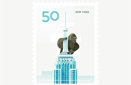 Minimalists Illustrated Stamps of Iconic Cities