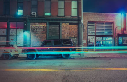 Electric Photographs of New York Cars