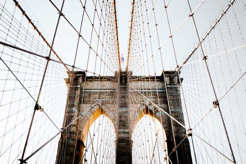 Low Angle View Of Brooklyn Bridge