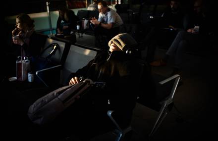 Sleeping Voyagers in Paris Airport