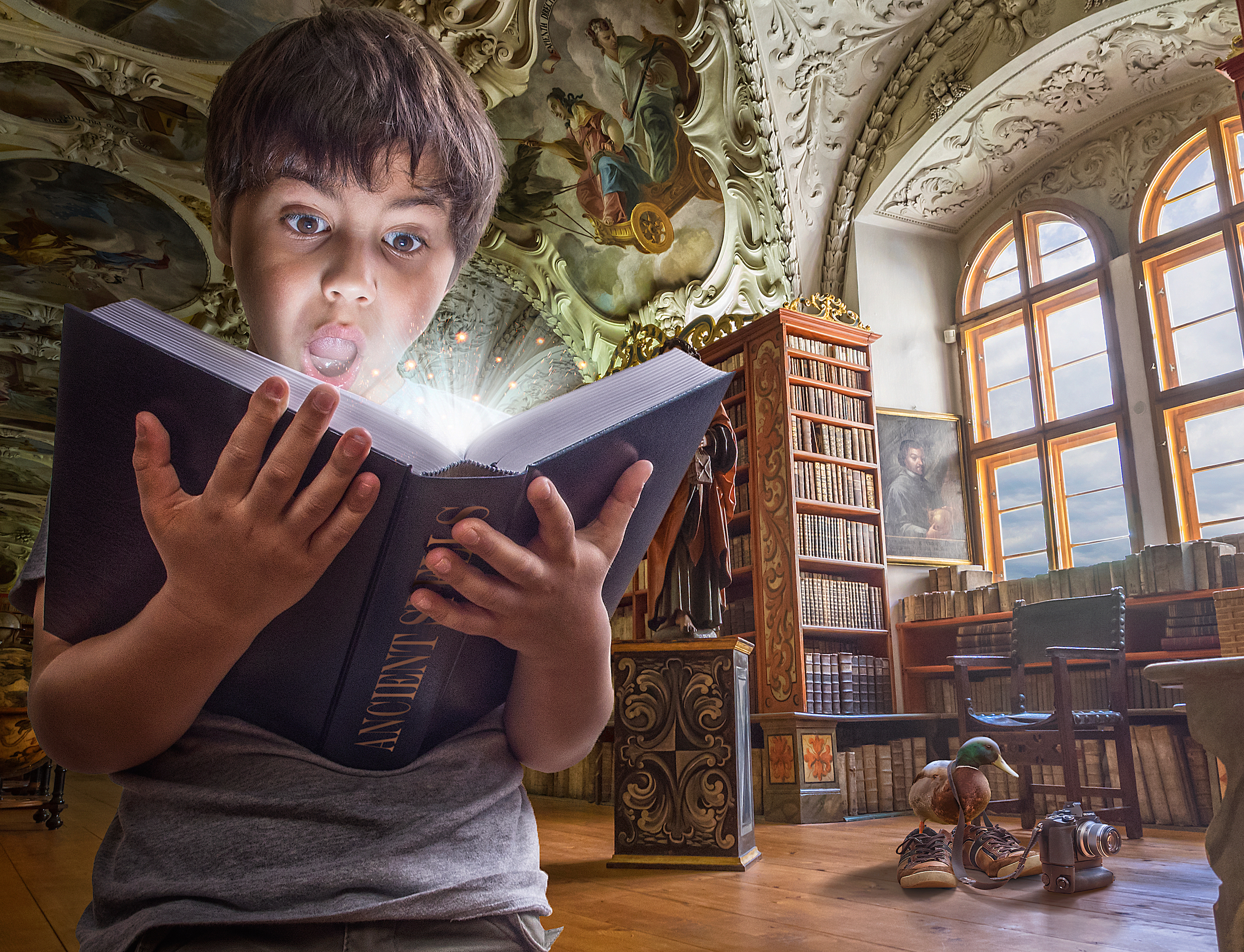 Сказка о библиотеке ночью. Эдриан Соммелинг. Книга для мальчиков. Книжки для детей.
