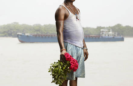 Indian Flower Men From The Malik Ghat Market