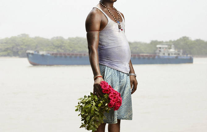 Indian Flower Men From The Malik Ghat Market