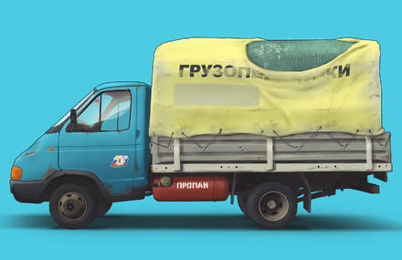 Russian Cars Illustrated by Vlad Tretiak