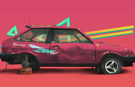 Russian Cars Illustrated by Vlad Tretiak