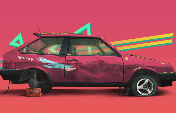 Russian Cars Illustrated by Vlad Tretiak