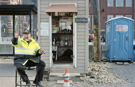 Pittsburgh Parking Lot Booths by Tom M Johnson