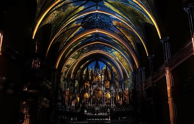 Mapping Experience into Montreal Cathedral by Moment Factory