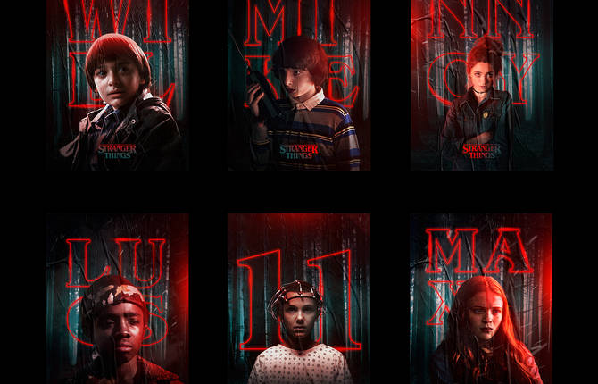 Spooky Stranger Things Characters Posters