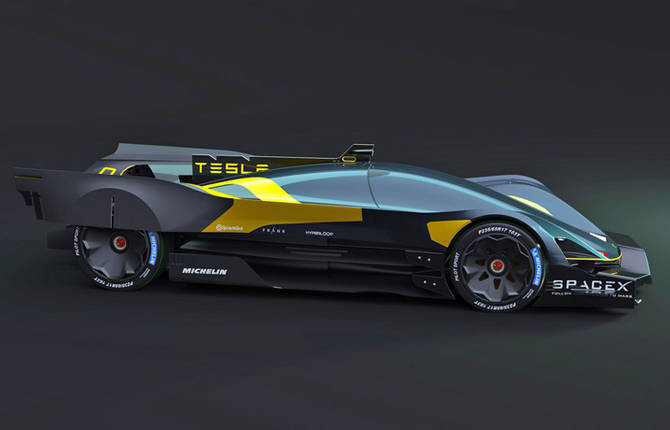 All-Electric Racing Le Mans Car concepts by Tesla