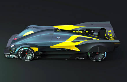 All-Electric Racing Le Mans Car concepts by Tesla