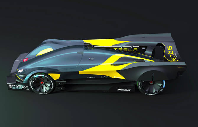 All-Electric Racing Le Mans Car concepts by Tesla