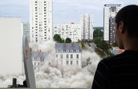 Interesting Photomontages of Buildings Being Demolished
