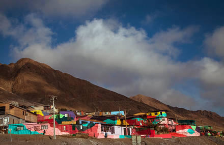 Brightly Colored Neighborhood in Chile