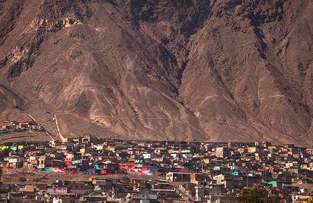 Brightly Colored Neighborhood in Chile