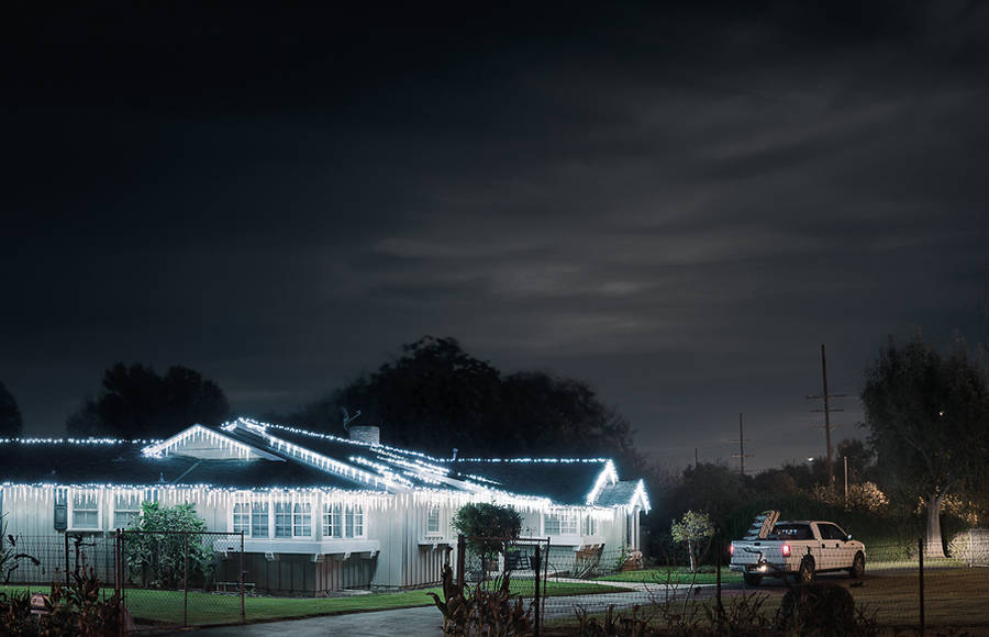 Brightly-Lit Homes in Empty Neighborhoods