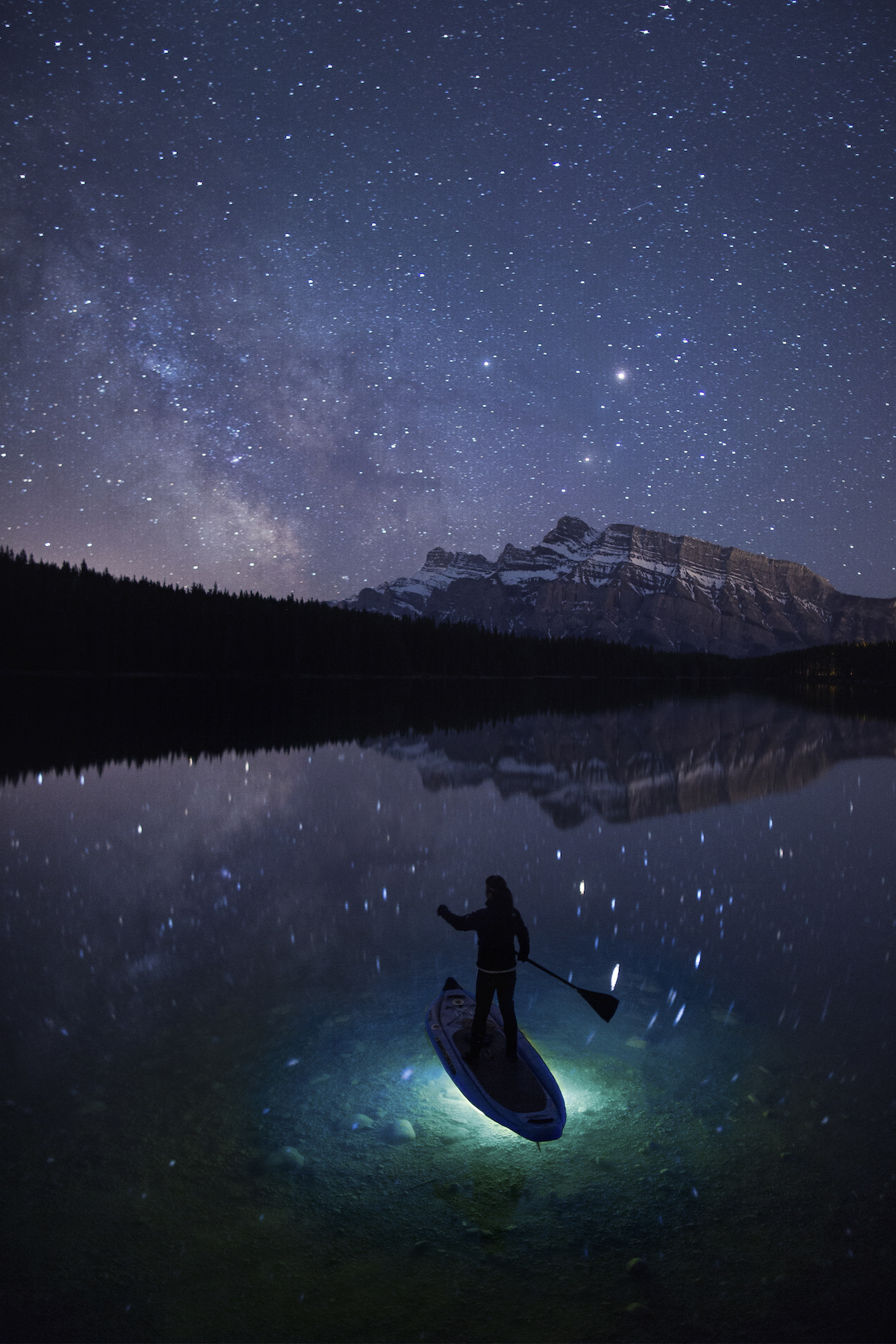 Stand up Paddle Board under Milky Way
